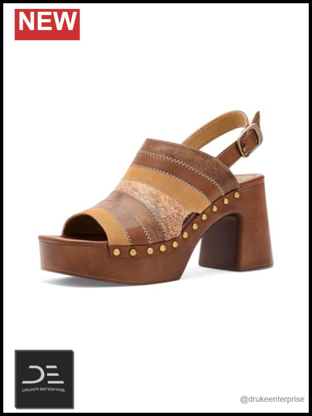 Faux Leather Patchwork Clog Mules Women's Comfort Slip On
